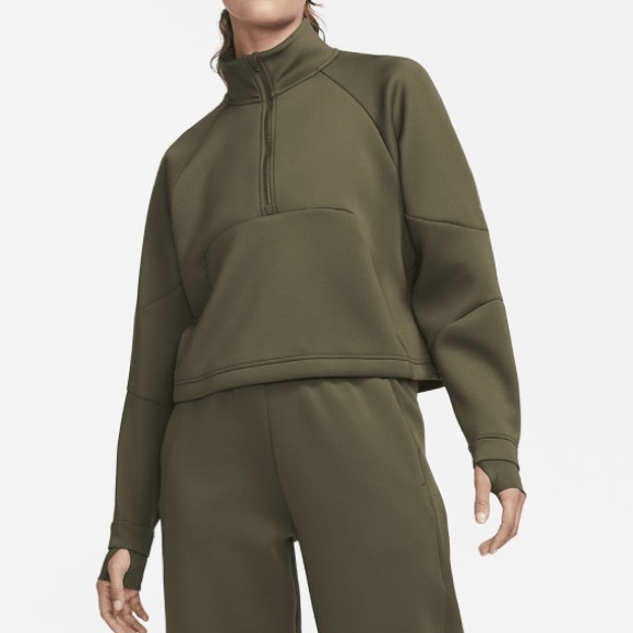 Nike Tops - Nike Women's Prima Dri-FIT Olive Army Green Half Zip Pullover Sweatshirt Top